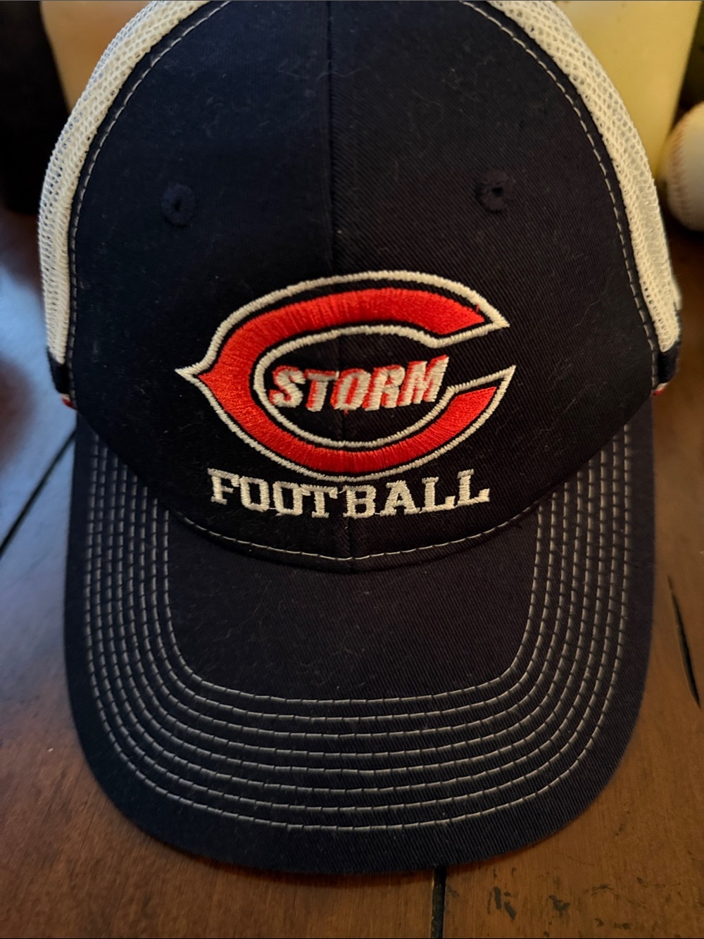 Storm Navy, White and Red Trucker Hat